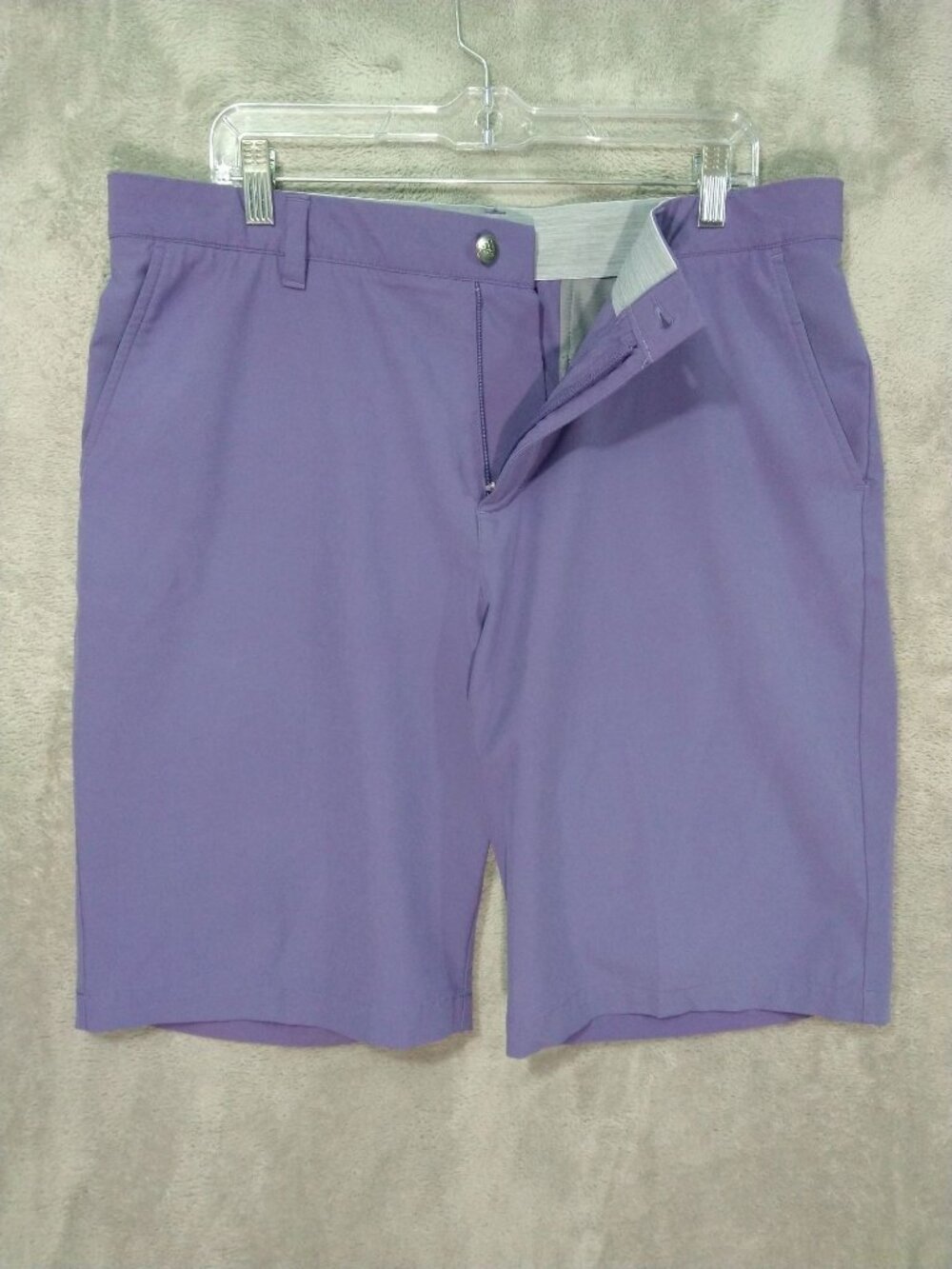 Adidas Shorts Mens 36 Purple Ultimate365 High Rise Flat Front Golf Stretch